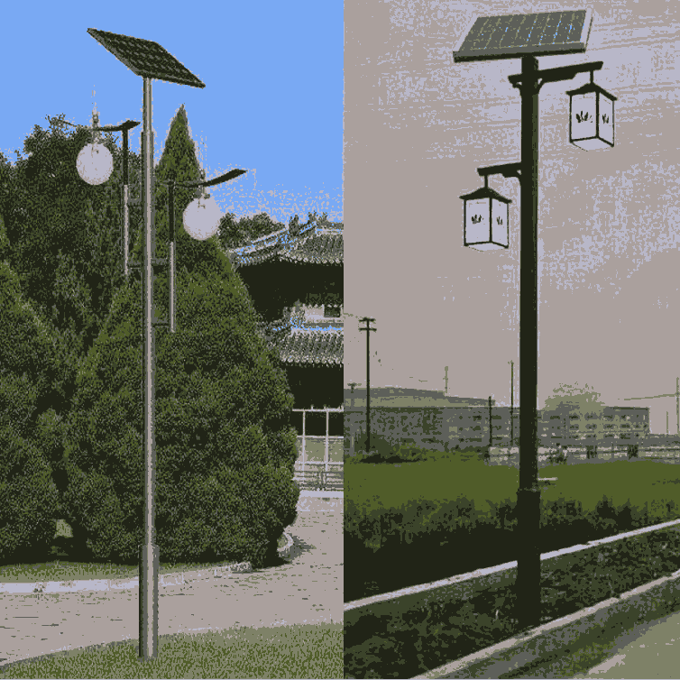 4米鋰電池LED光源太陽能一體燈，二體燈