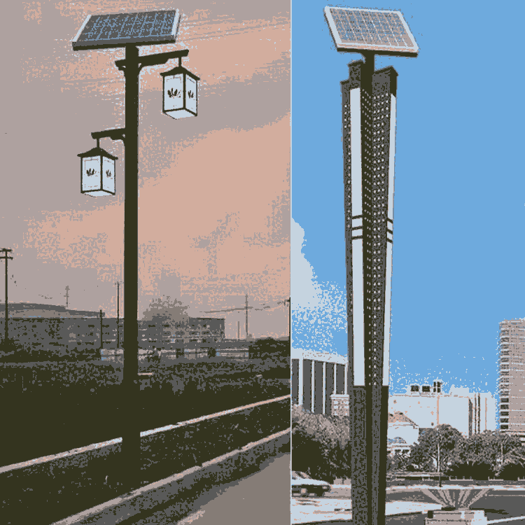 4米庭院用太陽能路燈，鋰電池LED光源